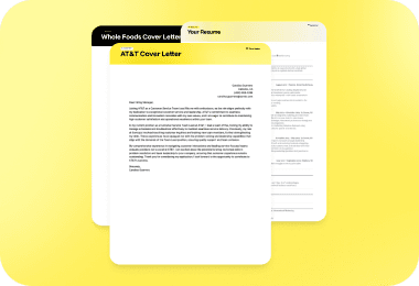 Preview of an AI-generated cover letter and resume